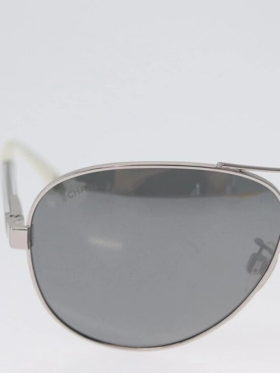 CHANEL Sunglasses metal Silver CC Auth ka2965 main image 11